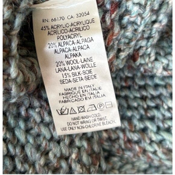 Anthropologie MOTH Sweater Blue Specks M Medium Thick Collared Alpaca Blend - Picture 12 of 13